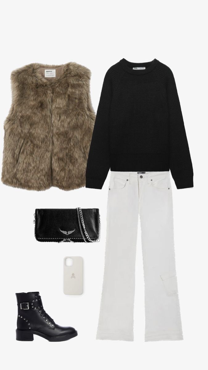 Veste forrure sans manche 