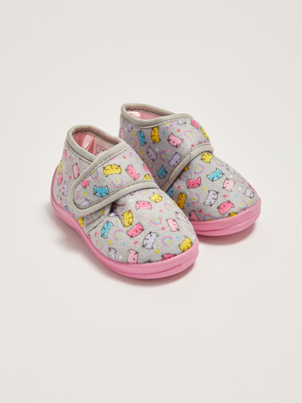 Pantoufles Imprimées À Fermeture Velcro Pour Bébé Fille