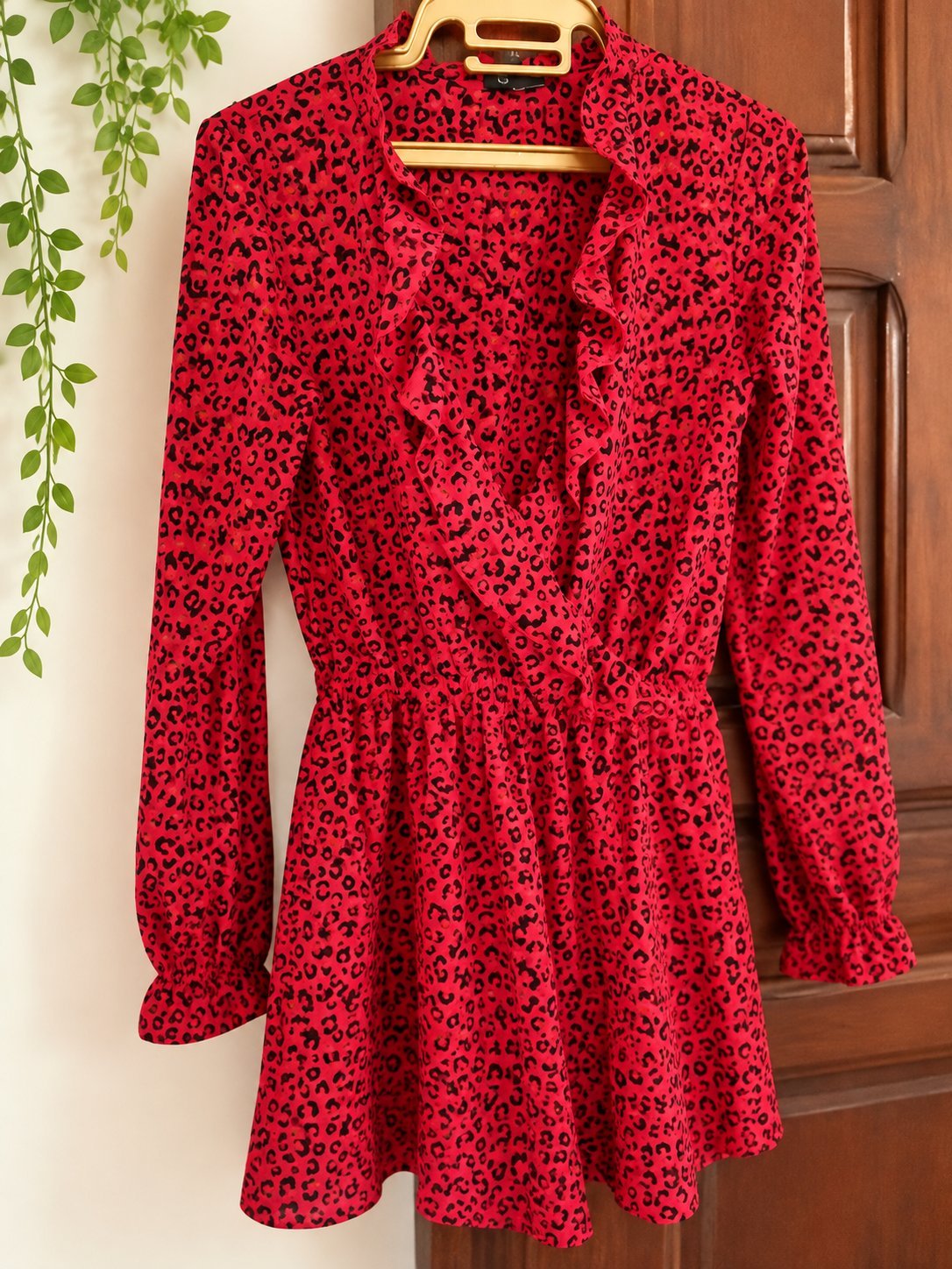 Robe Red Leopard Chic