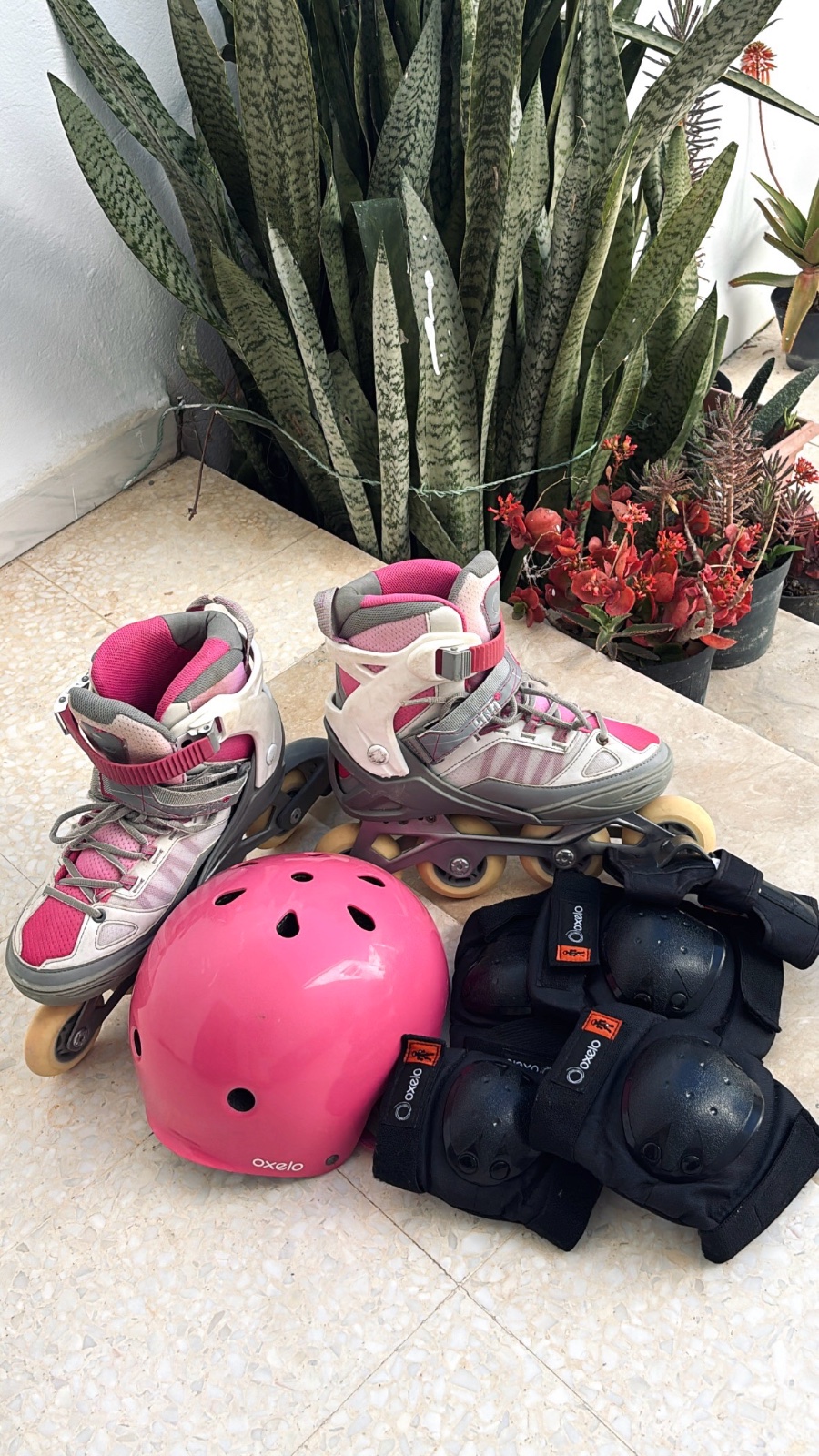 Rollers Oxelo + protections (ensemble complet) 