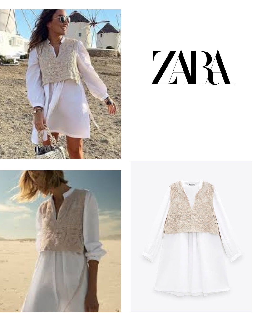 Robe Zara Blanche & Crochet