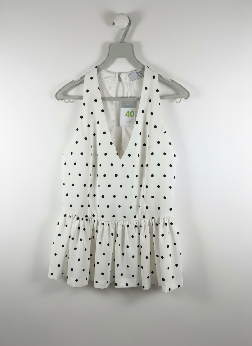 Haut blanc à pois noirs – Primark 