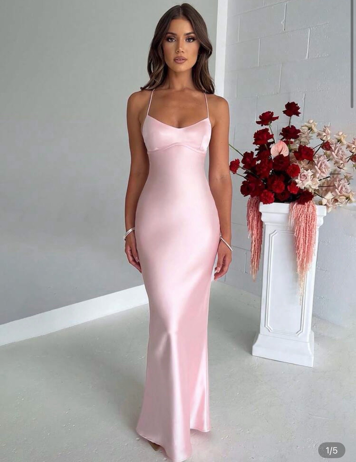 Robe rose satin 