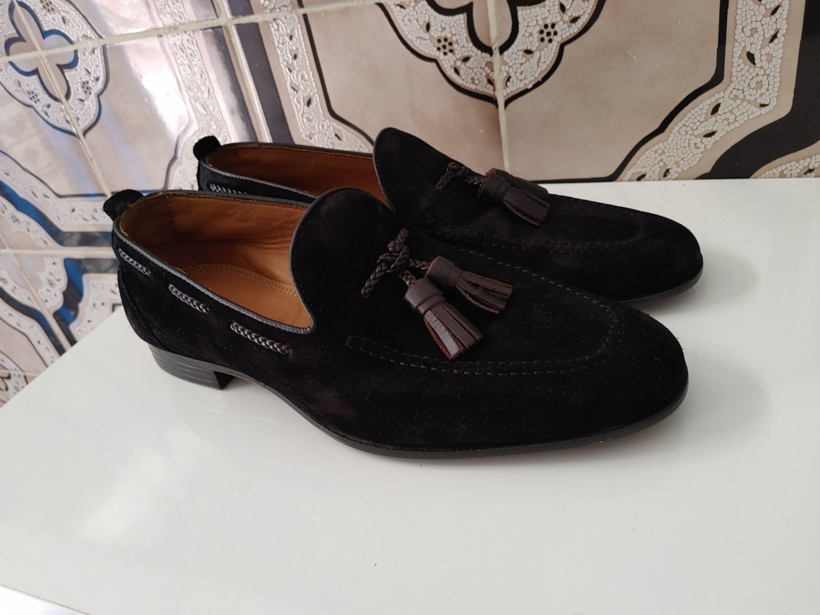 Mocassins noirs en daim Zara