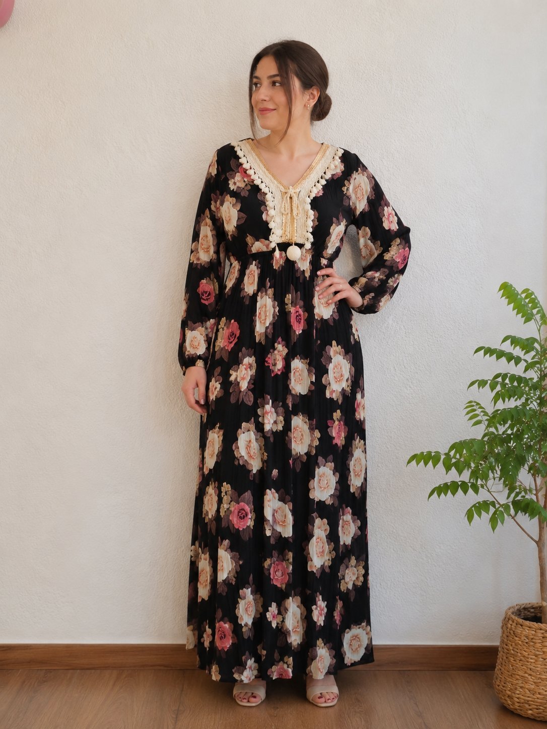 🎀 Robe Longue Fleurie Bohème – Taille 42