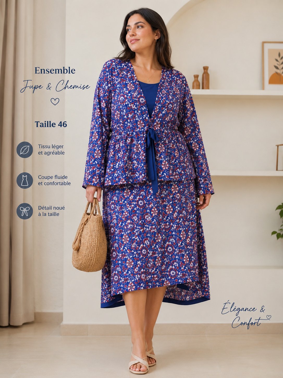 Ensemble jupe et chemise importée de la france