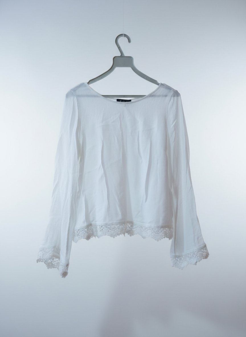 Pull blanc avec dentelle 