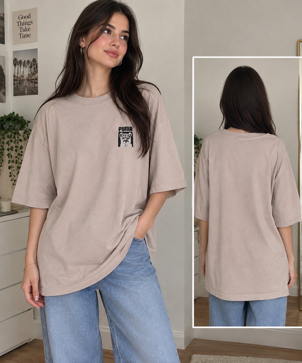 🤎🤎🤎🤎T-shirt Puma rose poudré – Taille L jusqu'a XXXL🤎🤎🤎
