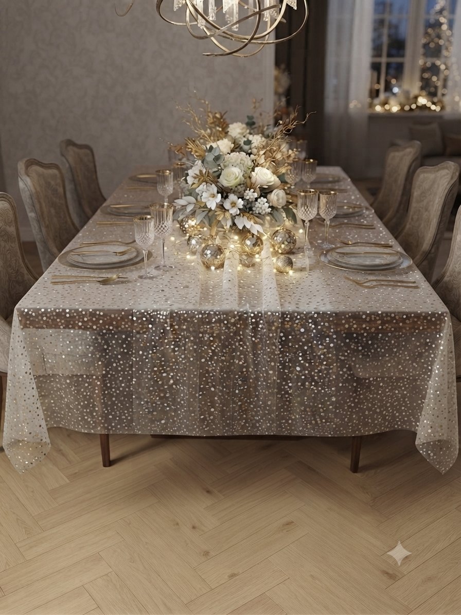 Nappe de table transparents pailleté