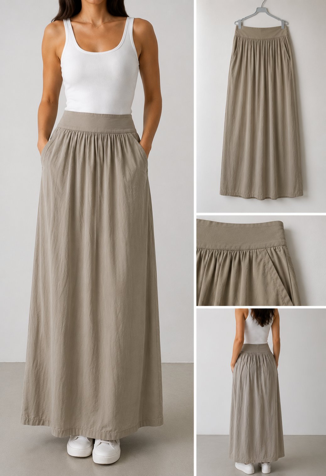Jupe coton beige clair
