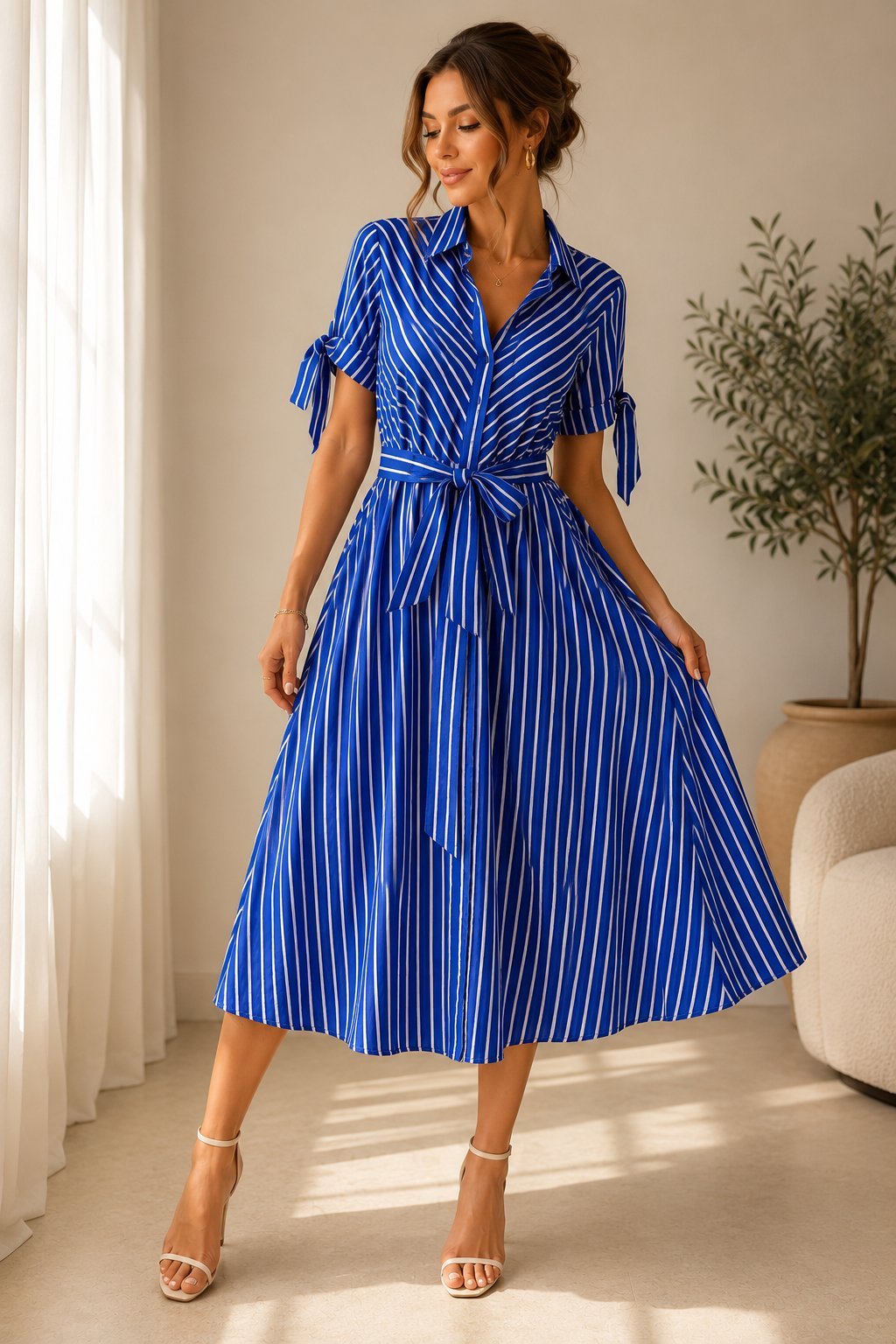 Robe bleu et blanc taille 44 