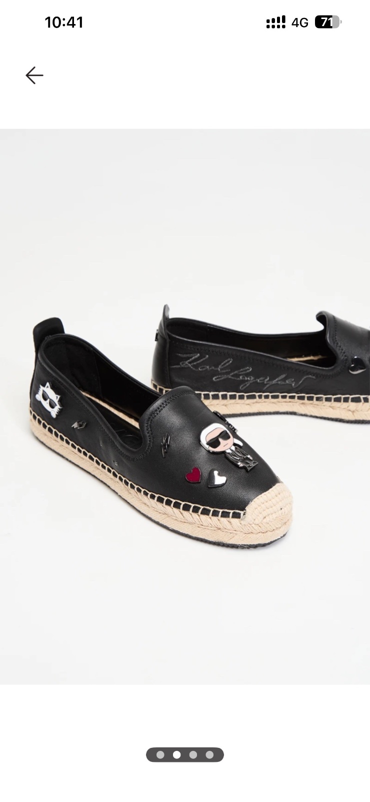 Espadrilles en cuir noir Karl Lagerfeld
