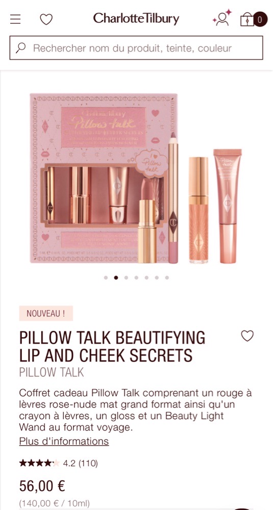 Coffret PILLOW TALK Charlotte Tilbury (4produits) 