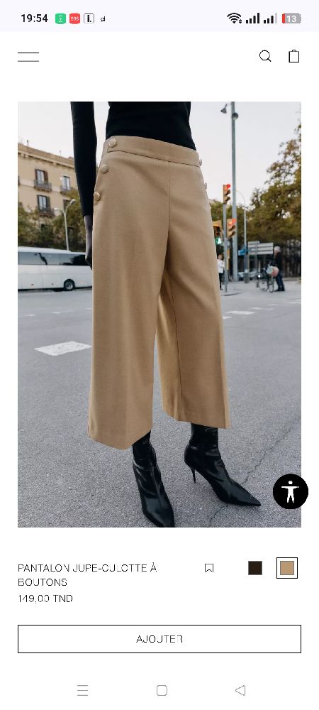 Pantalon jupe culotte Zara 