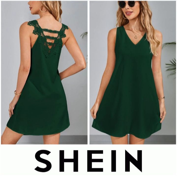 Shein VCAY Robe Tunique Dentelle S/M