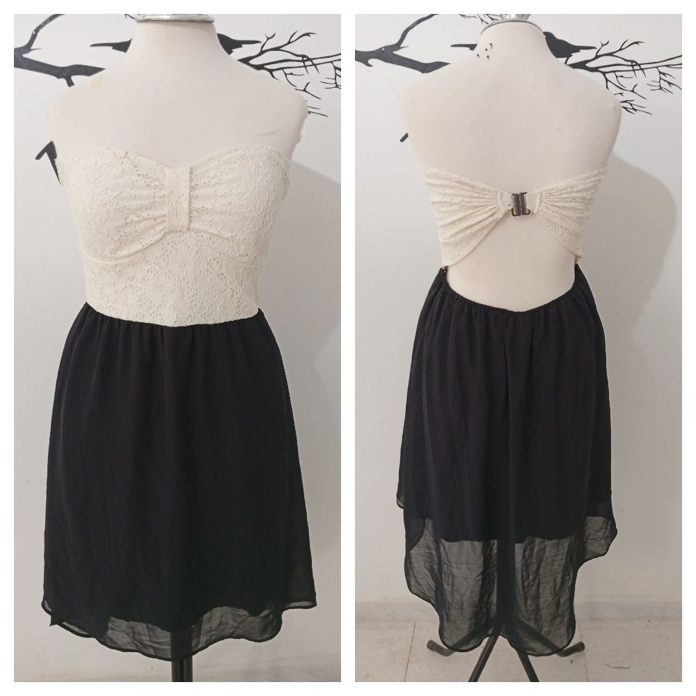 Kiabi Robe Bustier Dentelle Asymétrique Taille L