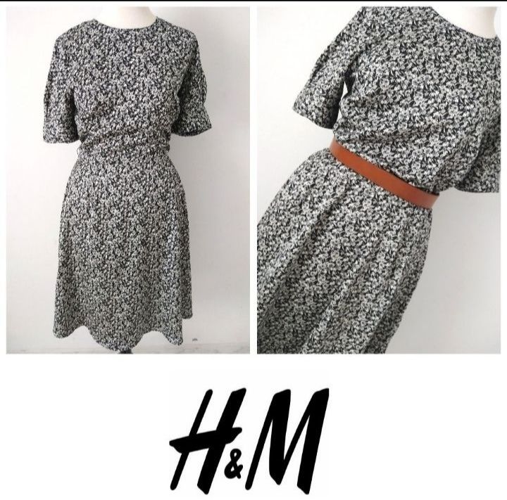H&M Robe Midi Fluide Fleurie 