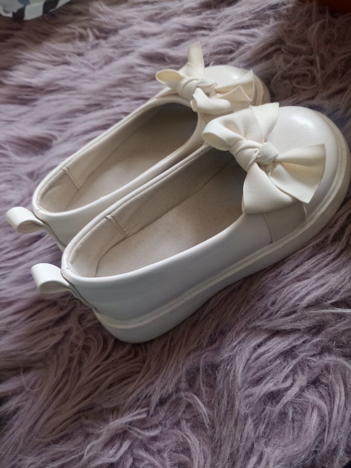 Ballerine fille blanc cassé  