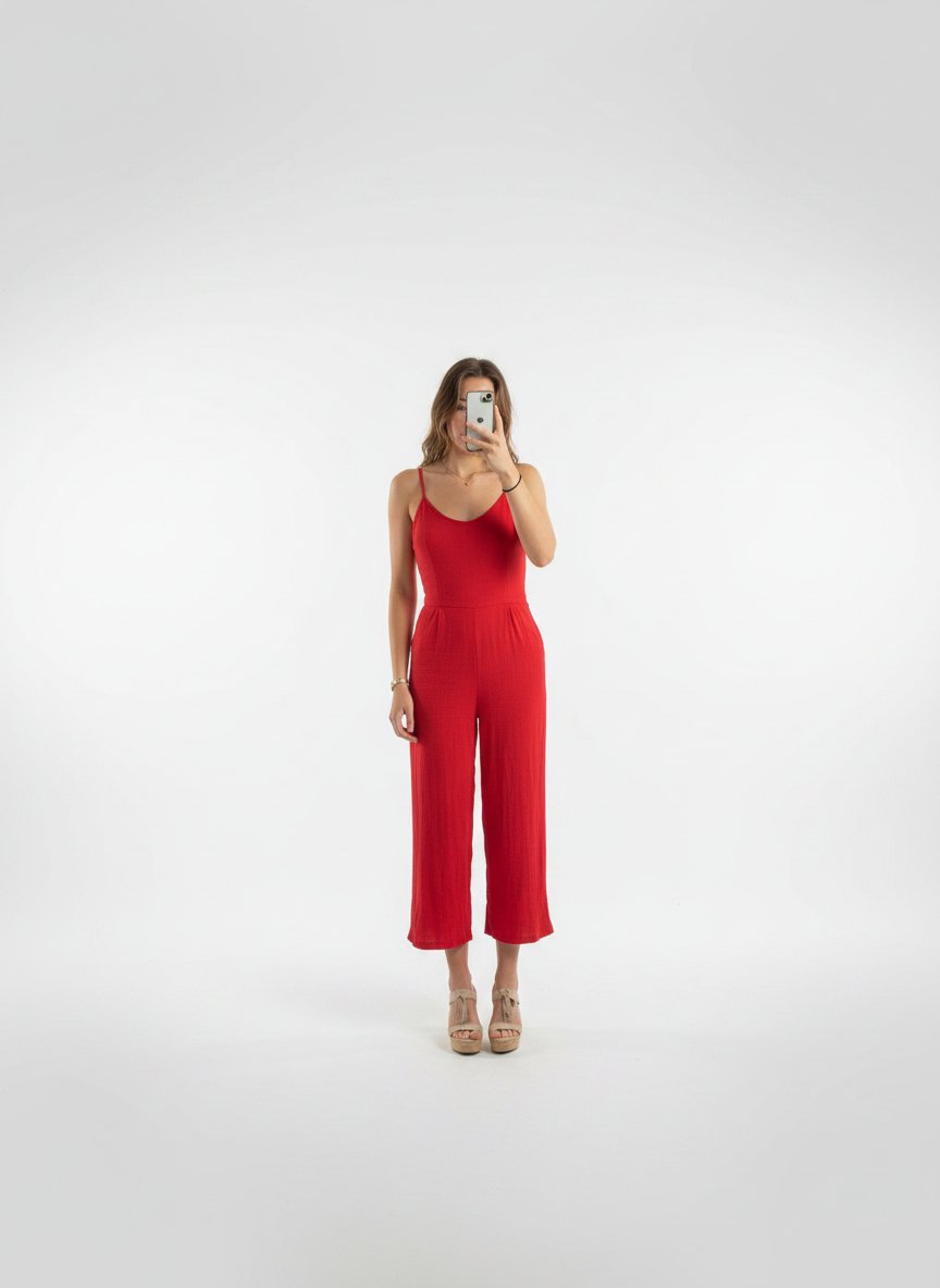 Combinaison rouge de la marque Bershka 