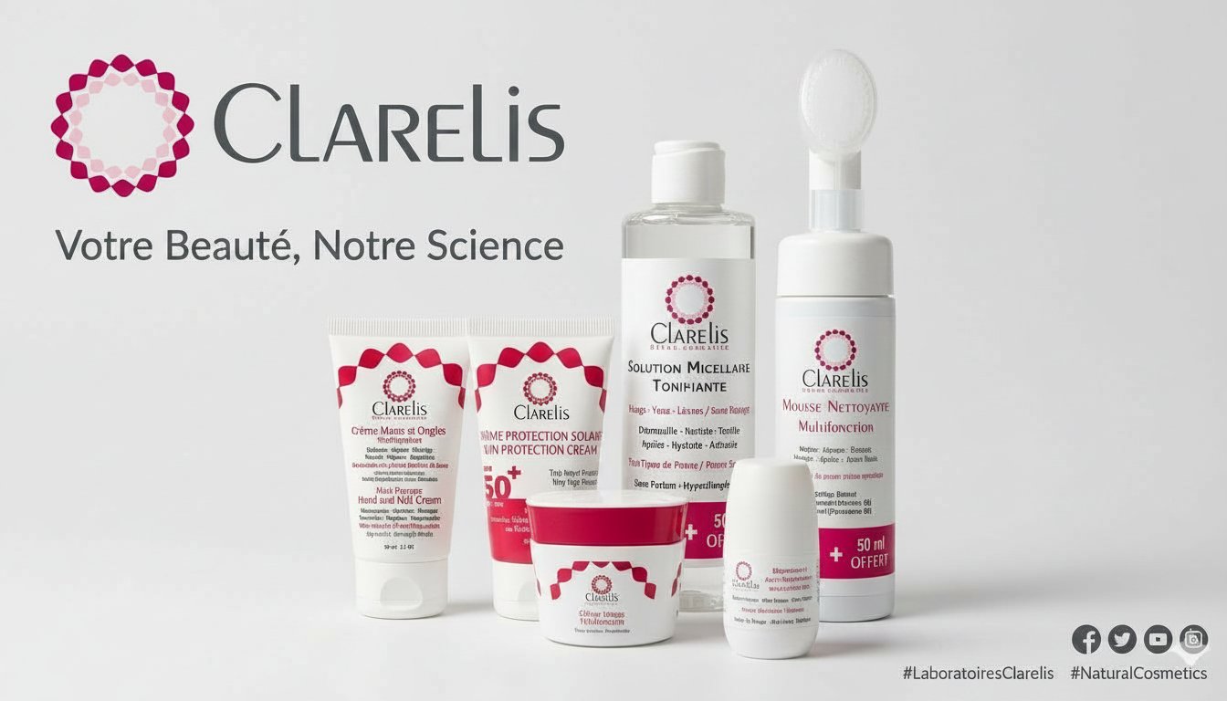 منتجات أنيقة وهوية بصرية مميزة 👌 علامة Clarelis تعكس فعلاً التوازن بين الجمال والعلم ✨ تشكيلة متكاملة توحي بالجودة والعناية بالبشرة بطريقة احترافية 💖