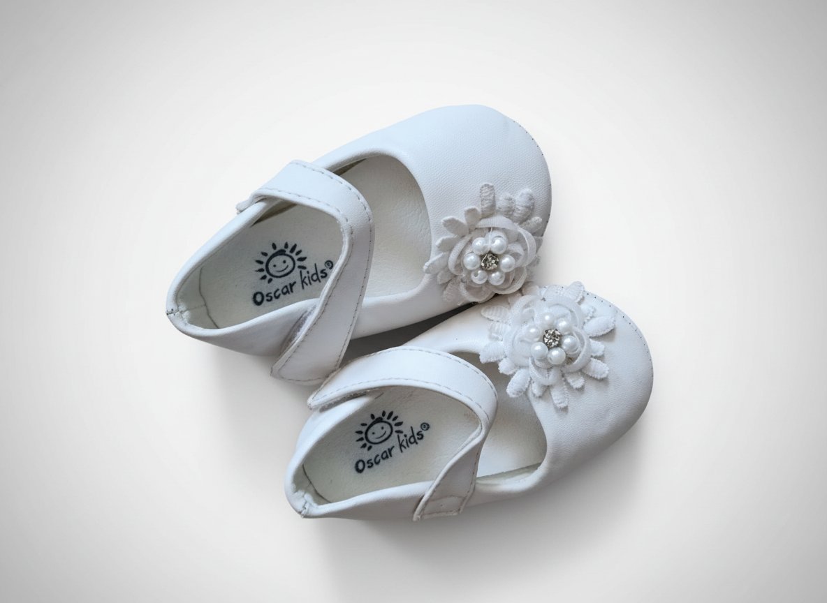 Ballerines fille en blanc 