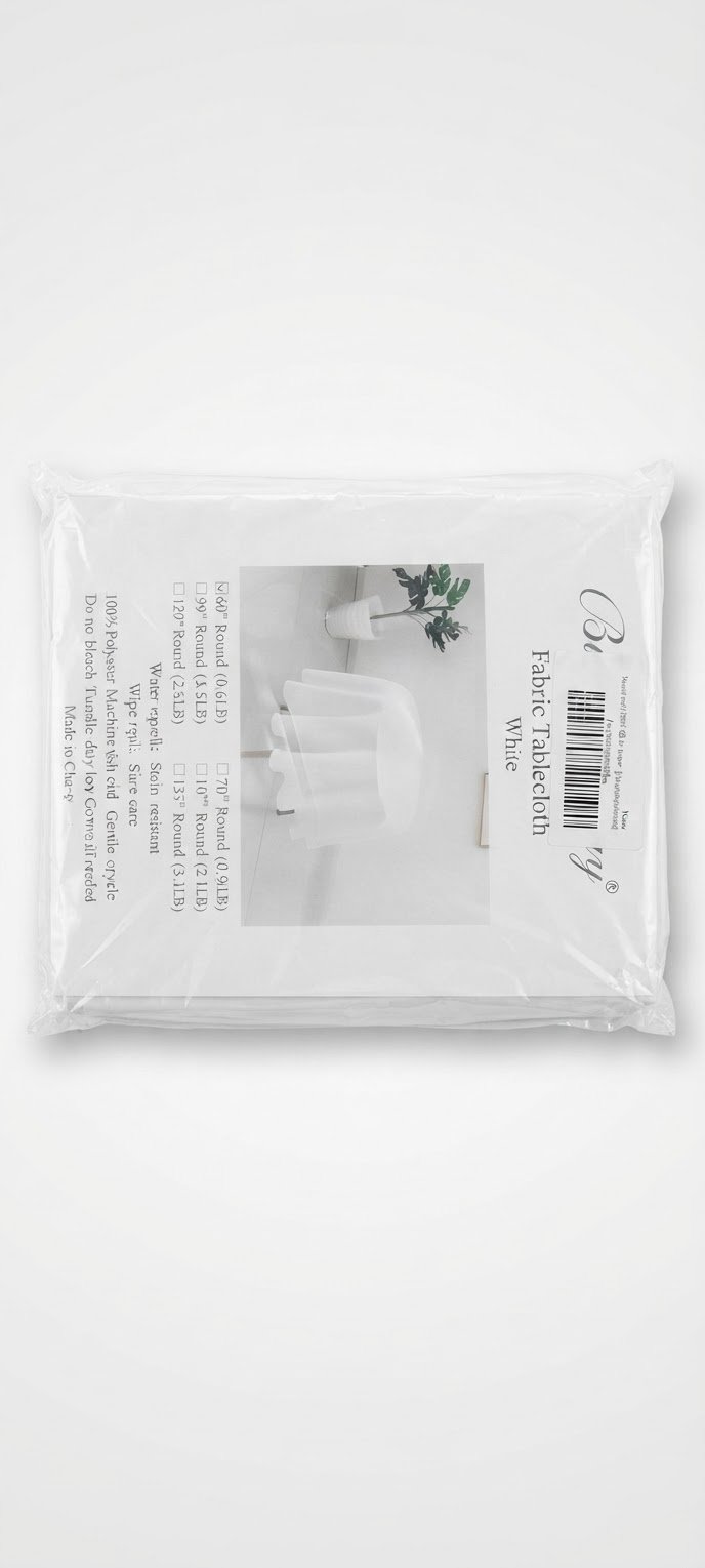 Nappe emballé la couleur blanc forme ronde 