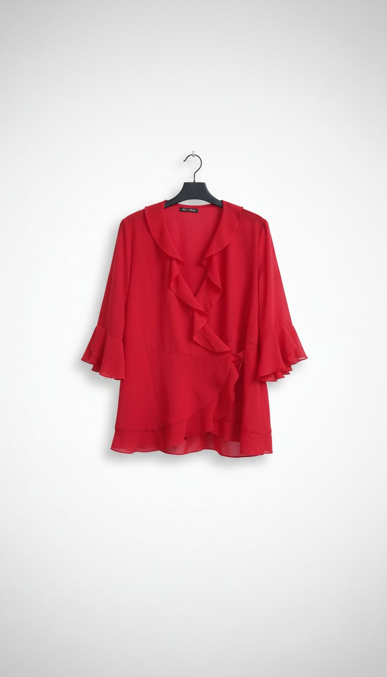 Chemise porte feuilles en rouge made in Italy 