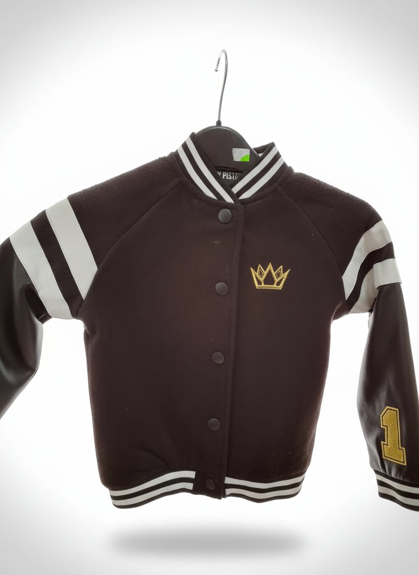 Veste tissus d'Ain+ avec les bras cuir