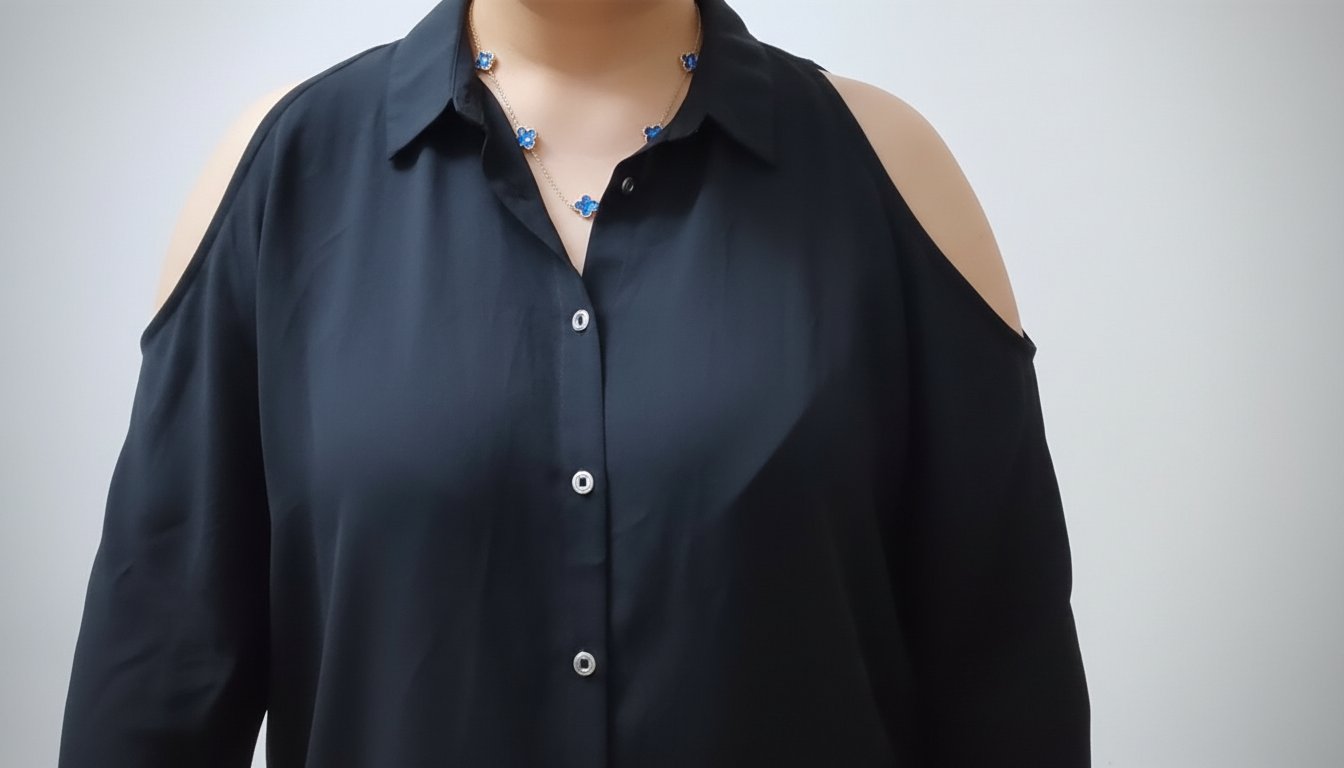 Chemise tres magnifique en noir et moderne jamais porté  ilya une découpe a l'épaule 