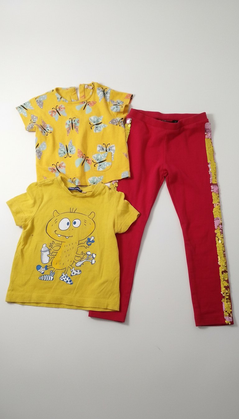 Lot pour fille 2 t-shirt+ 1 caleçon en coton 
