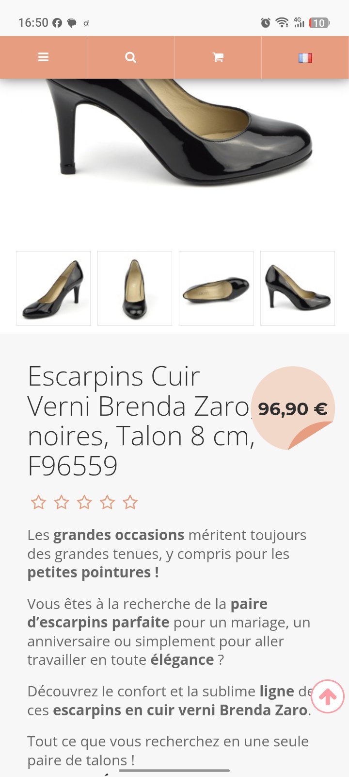 Escarpins vernis en noir la pointure 36 cuire véritable avec une très bonne état 