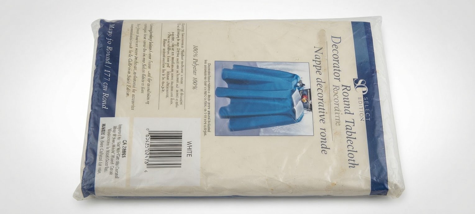 Nappe decorative ronde la couleur blanc et anti taches la marque select édition 