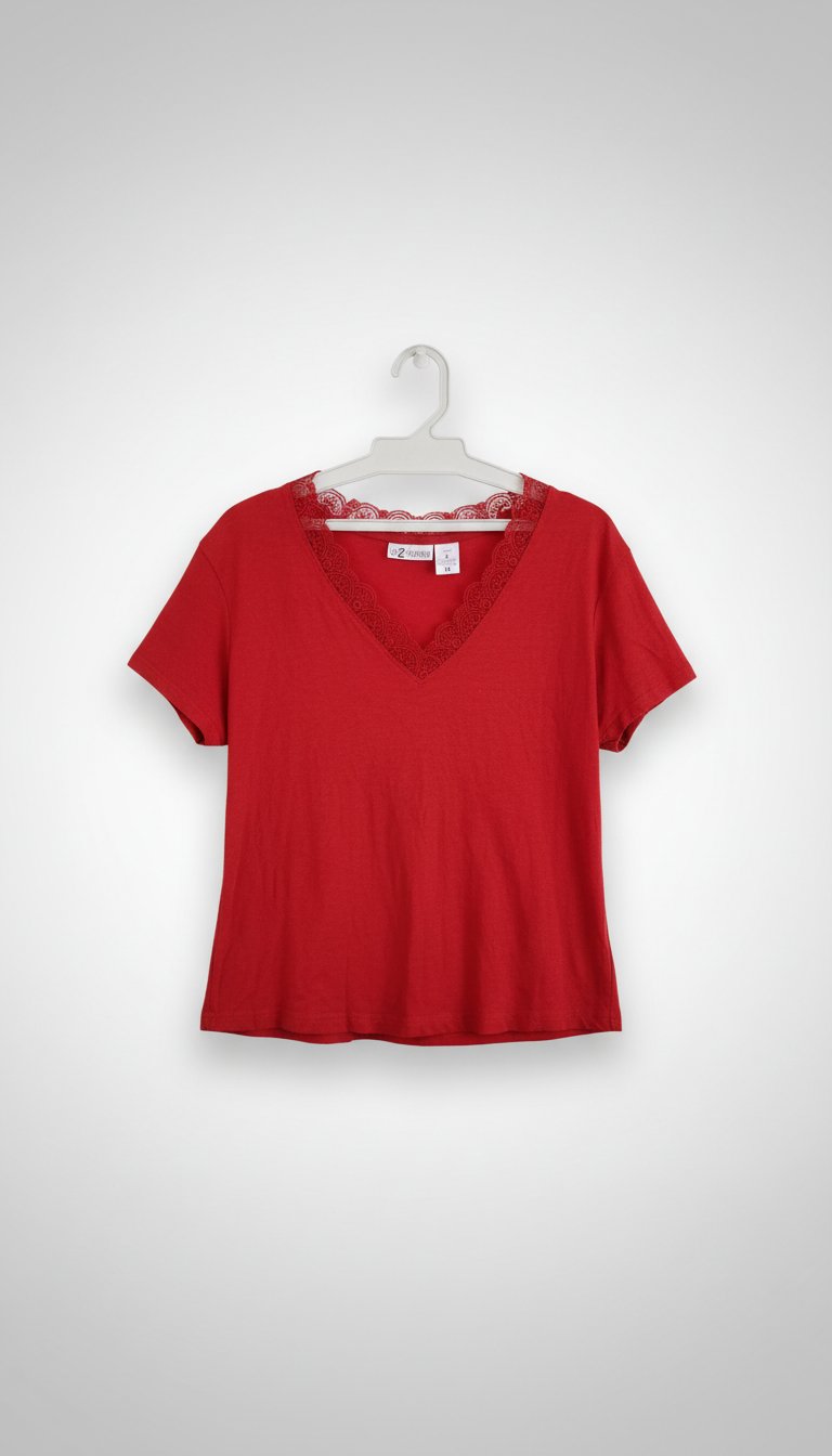 T-shirt en coton avec u jolie Col 