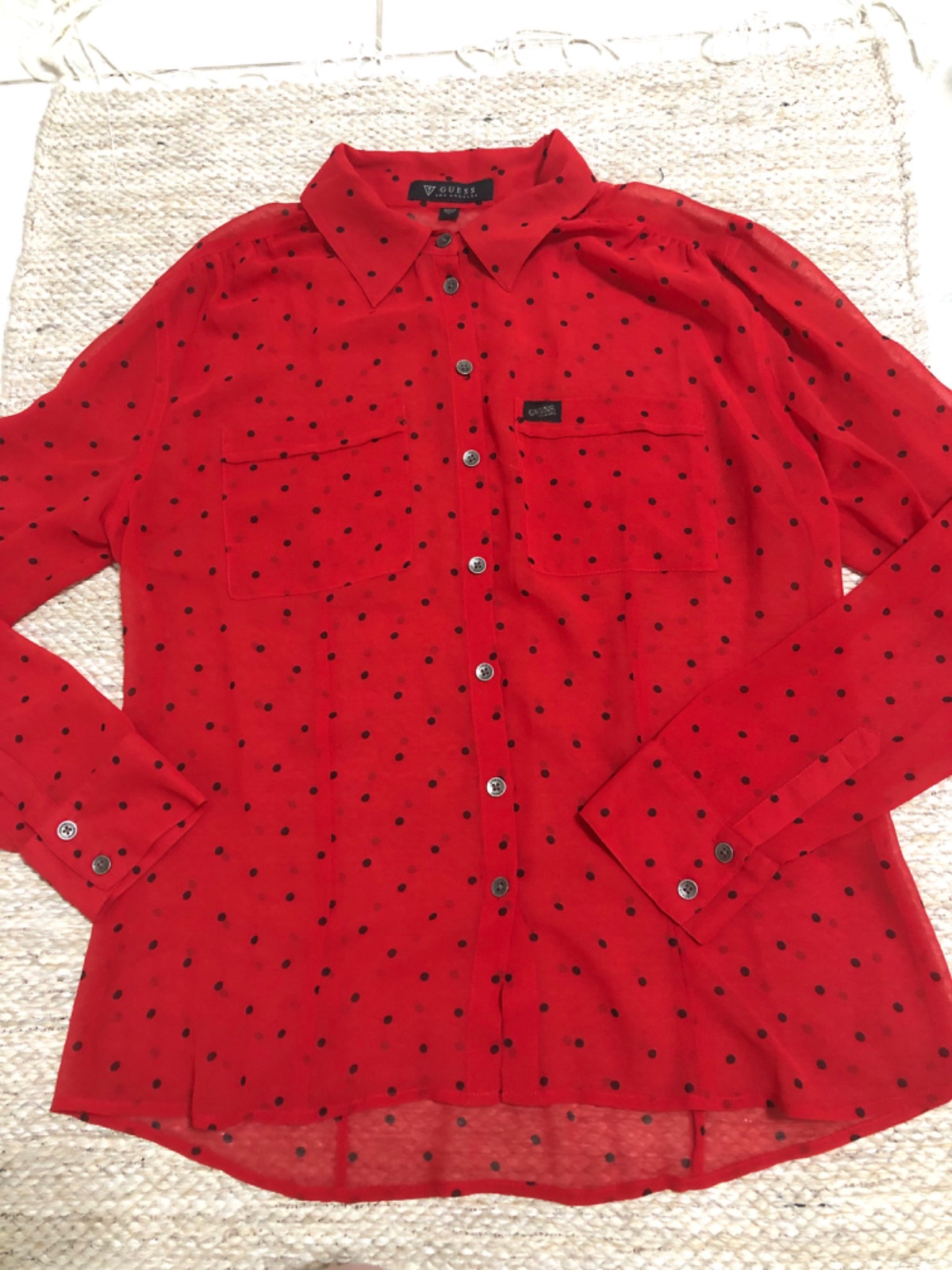 Chemise rouge polka dots