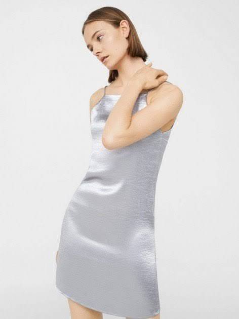 Robe silver satiné Mango 