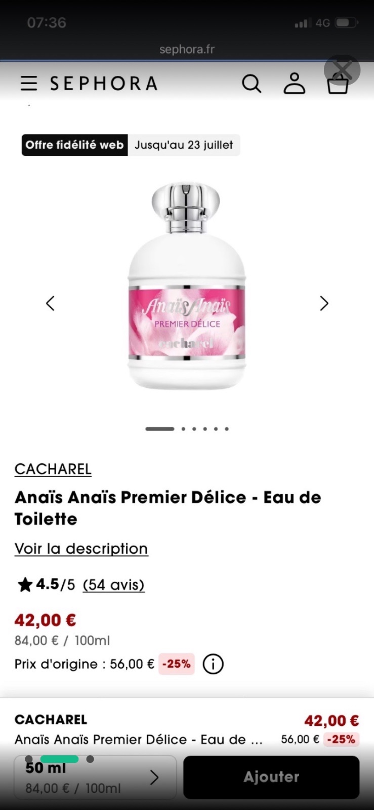 Parfum anais de cacharel
