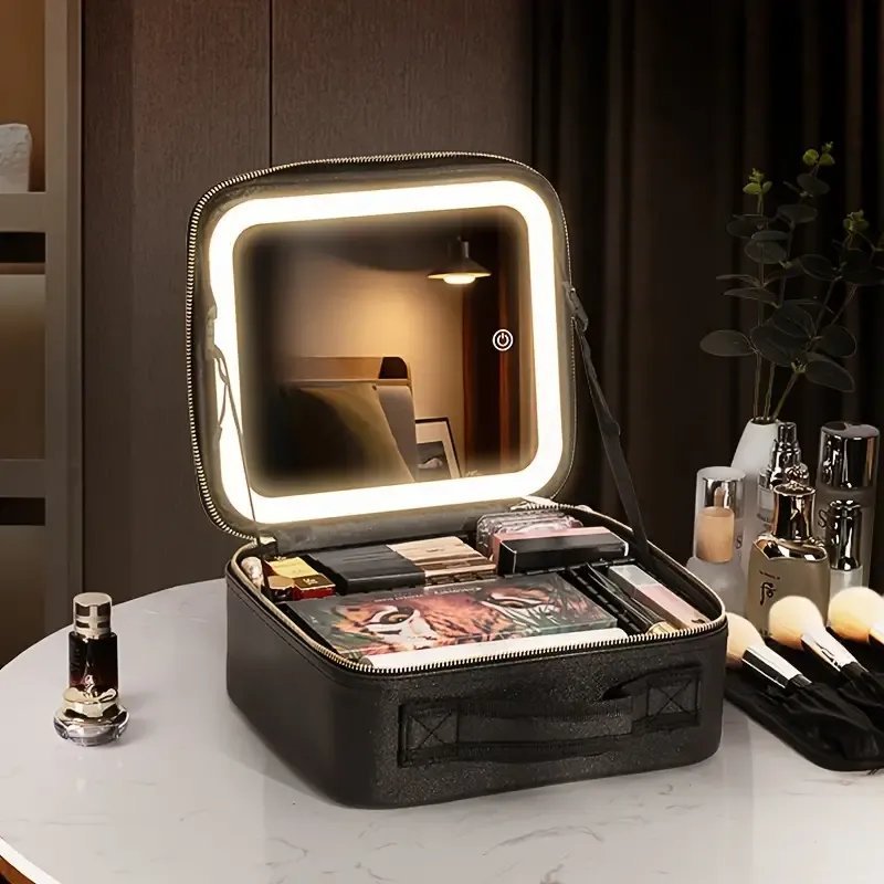 Trousse de Maquillage avec Miroir à Luminosité