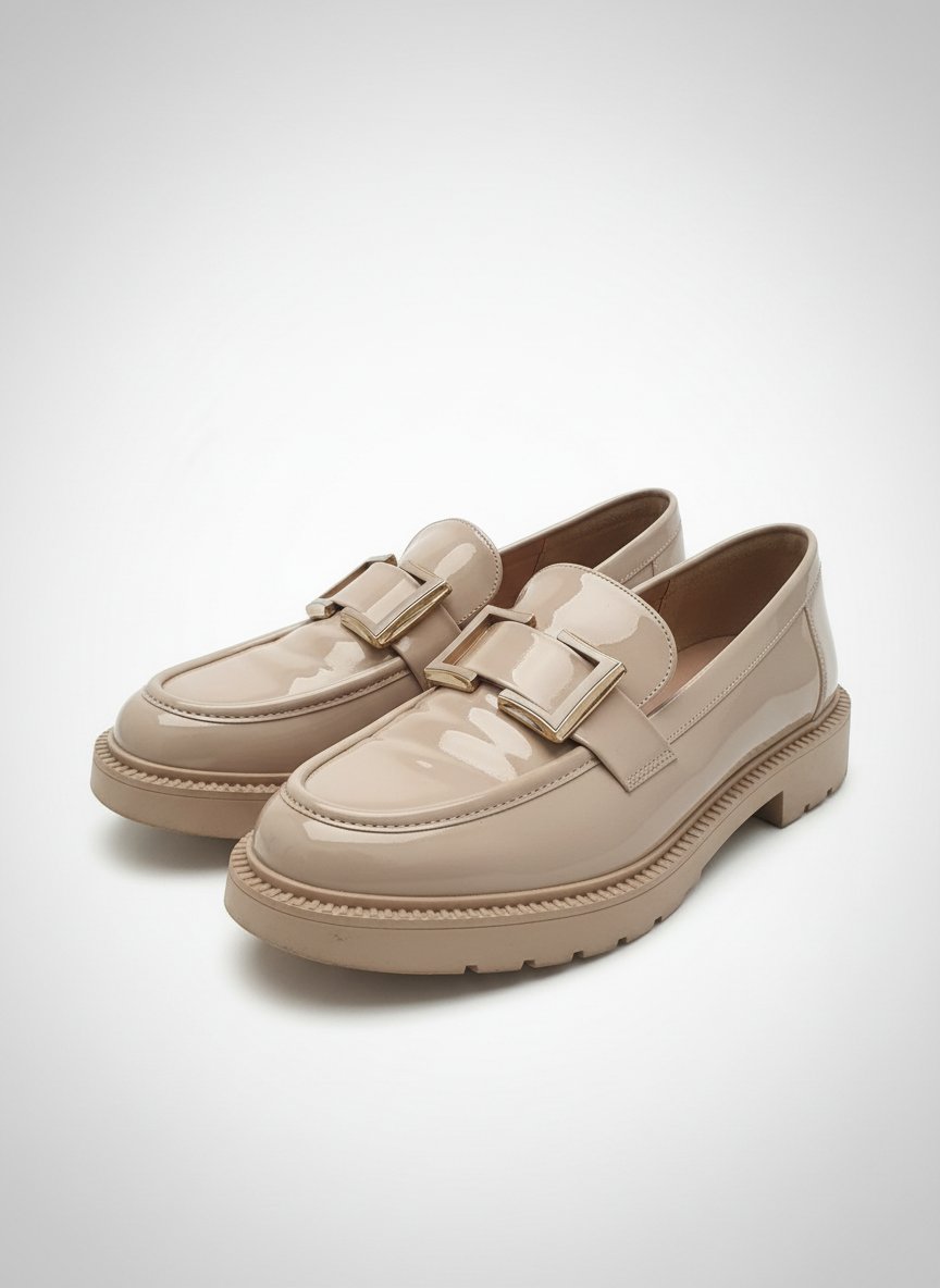 Derbies femme beige