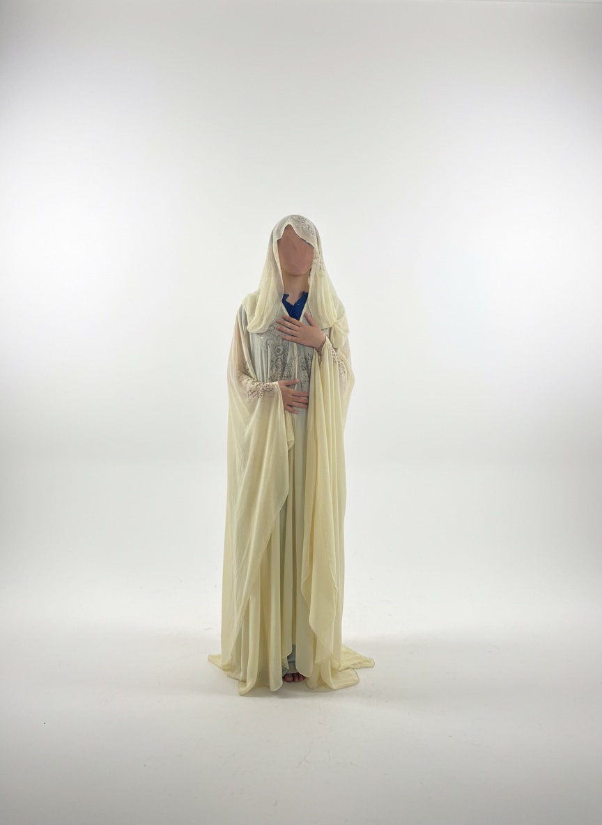  Robe / Caftan jaune pâle