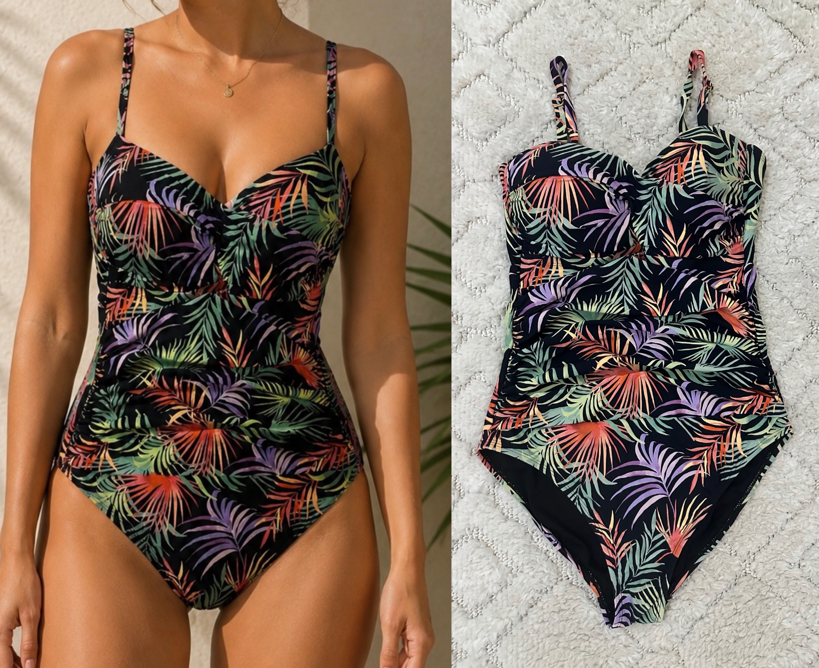 Maillot 1 pièce tropical