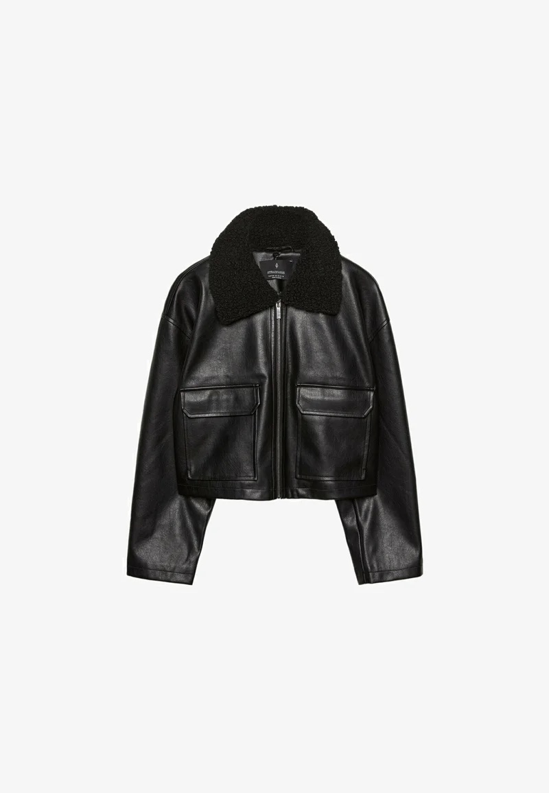 Veste cuir stradivarius