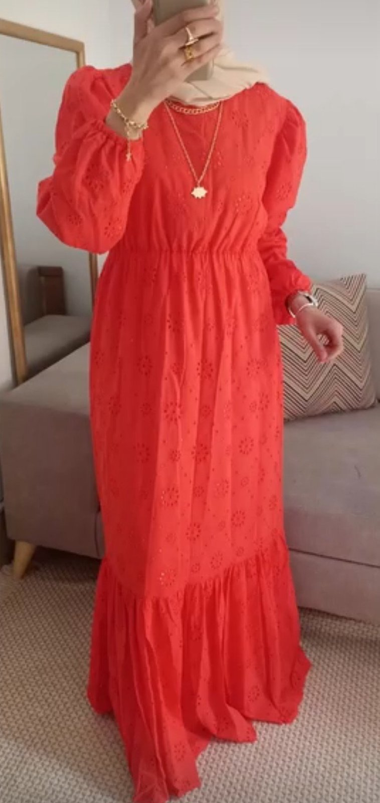 Robe broderie anglaise avec doublure 