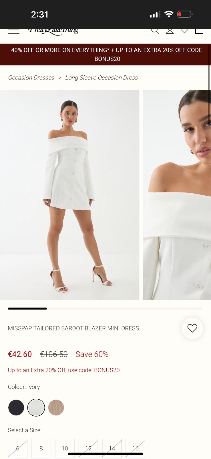 Robe jamais porté