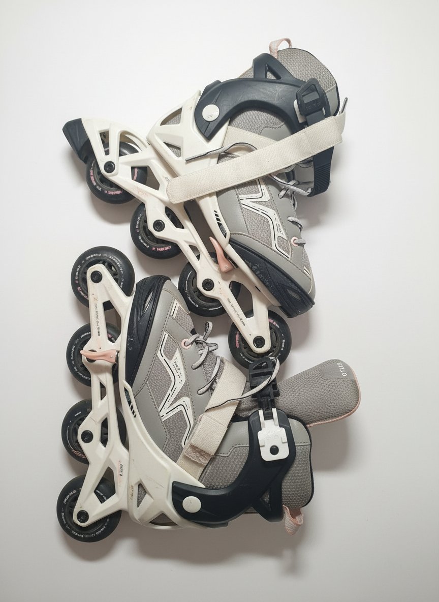 Patin à roulettes pointure 35/38 réglable-paire de rollers en ligne est le modèle Oxelo Fit 3 Junior (Abyss Grey) vendu chez Decathlon.
