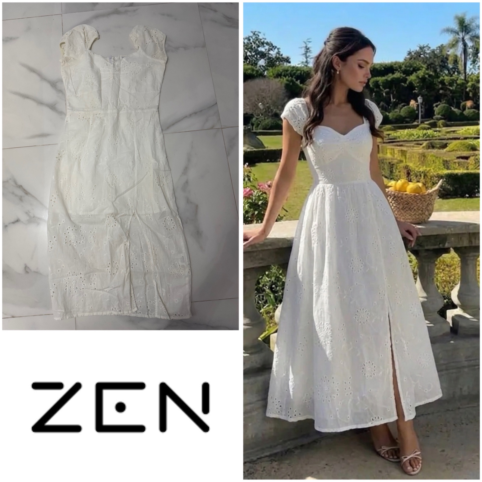 Robe blanche de la taille 38 (jamais porte)