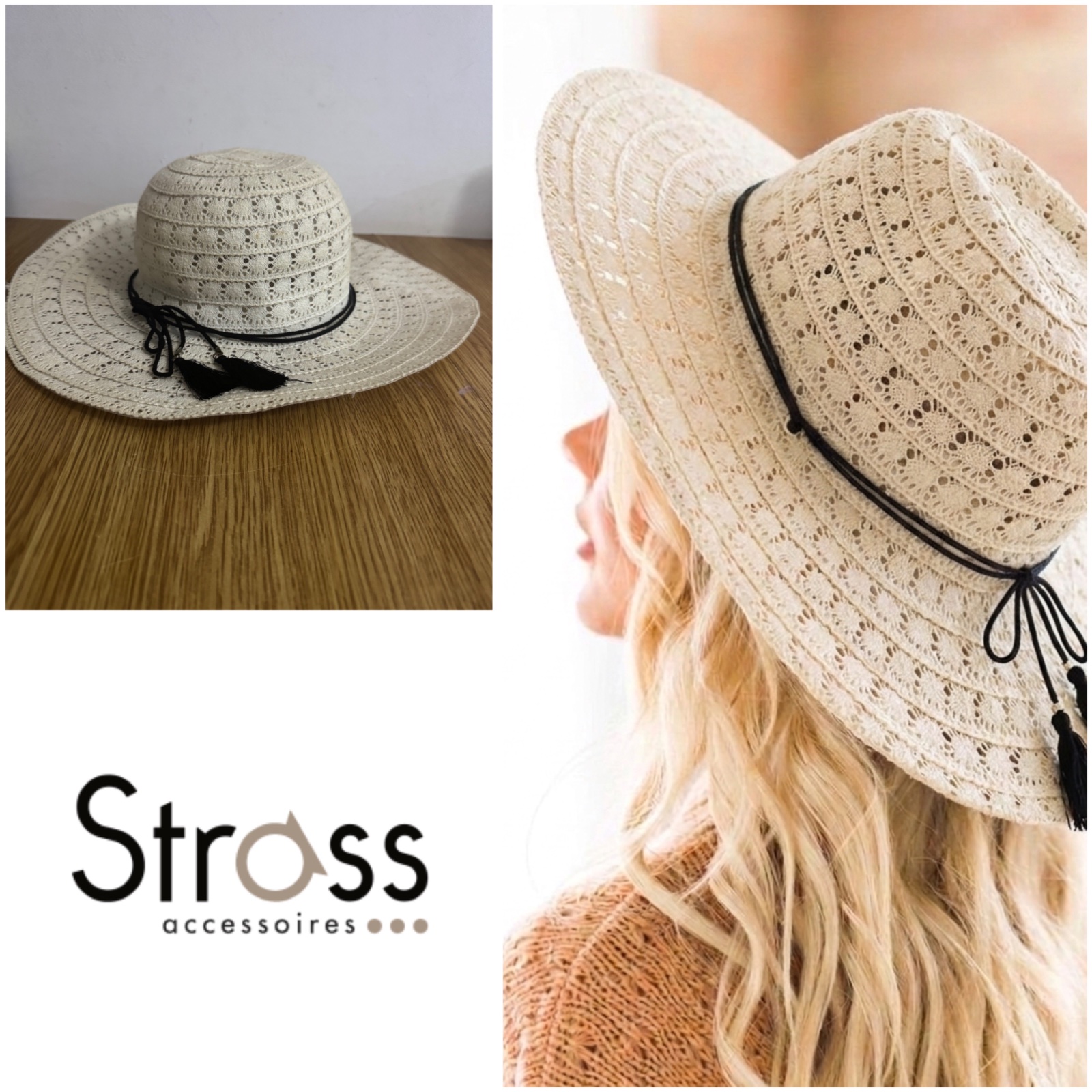 Chapeau strass pour femme 