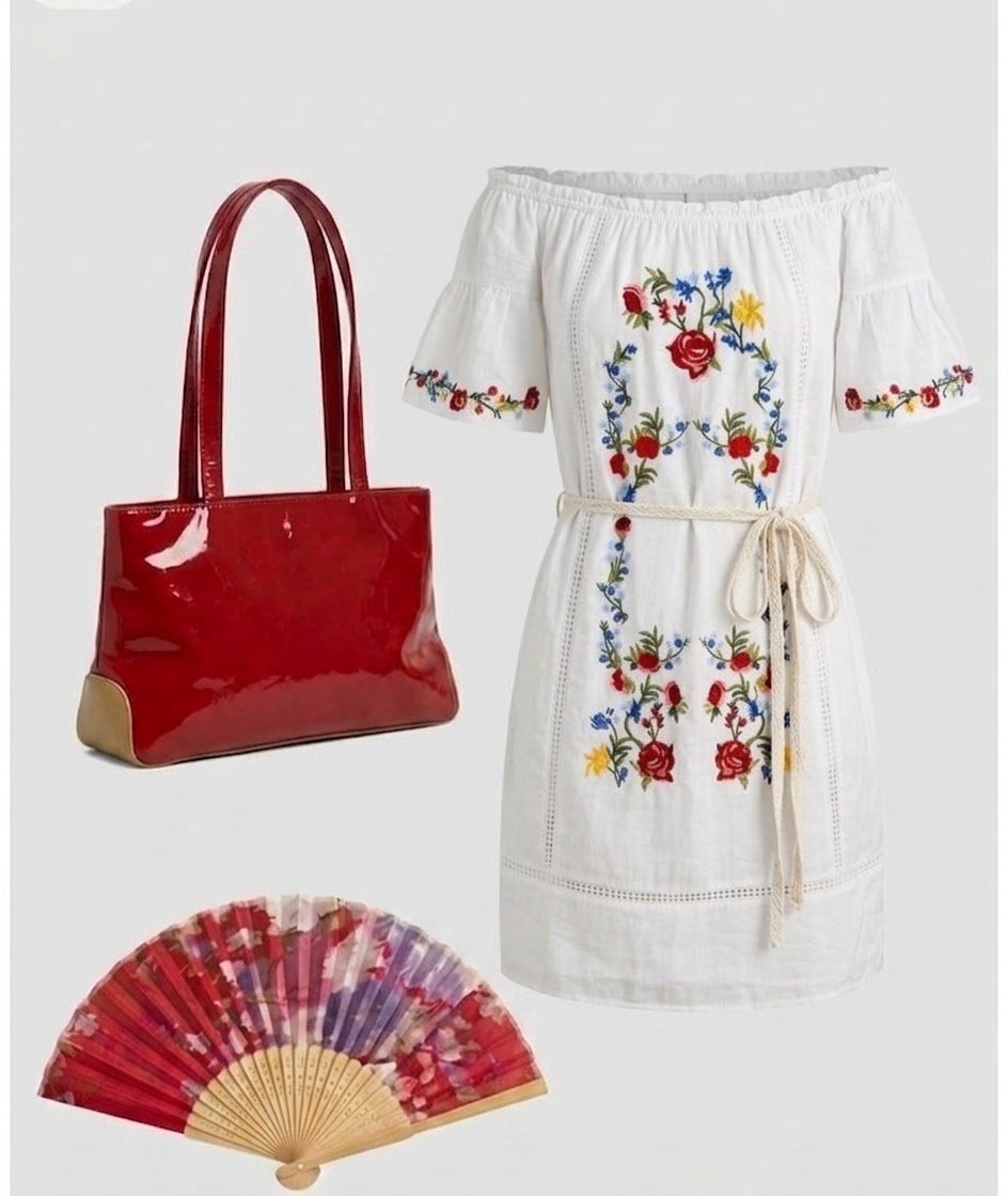 Robe et sac avec éventail gratuite 