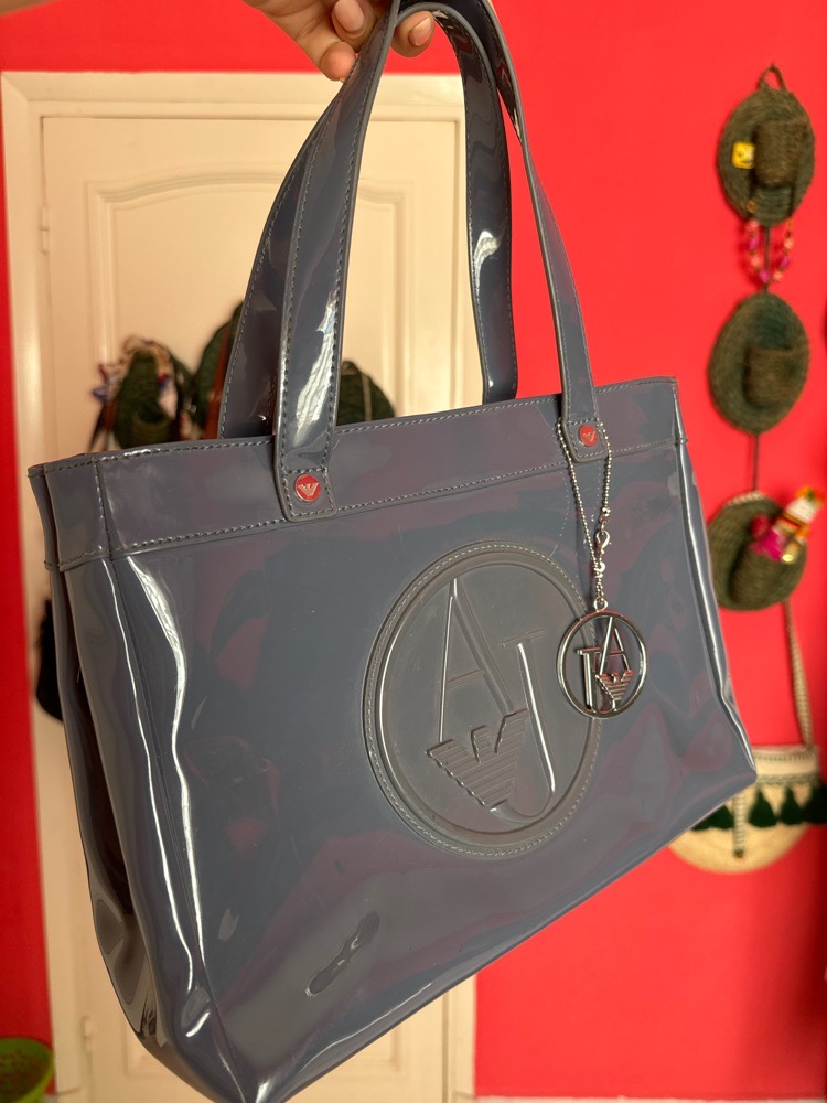 Sac à main ARMANI gris authentique 