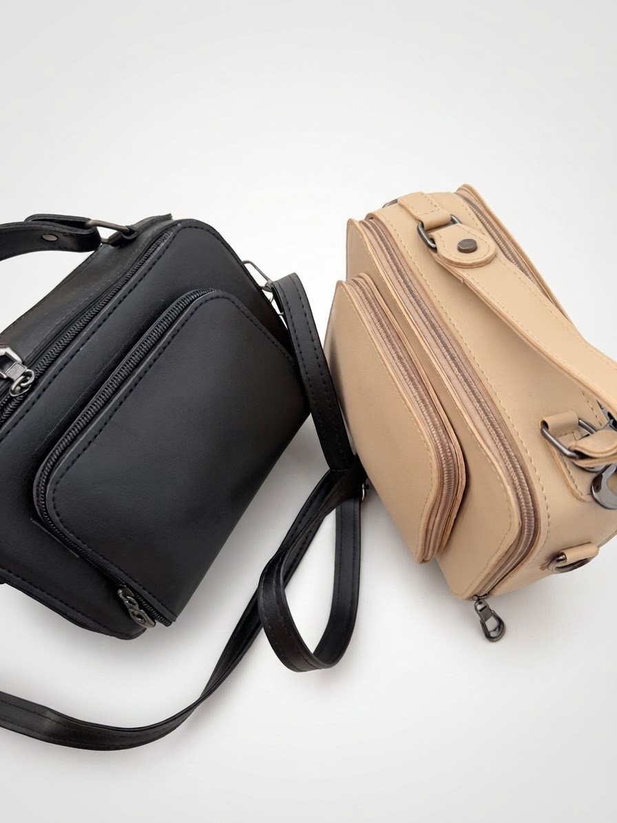Sac noir et sac beige 