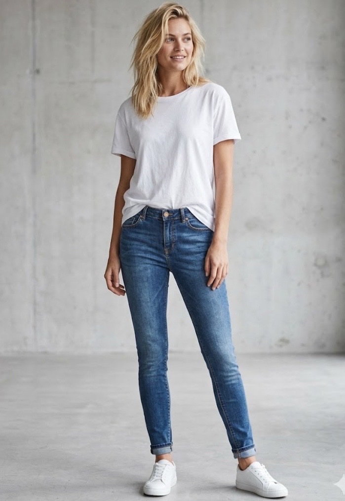 Jeans skinny bleu
